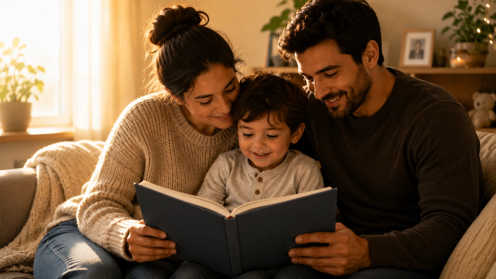 Family reading and spending meaningful time together