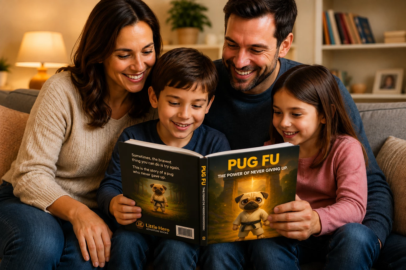 Family reading and learning together