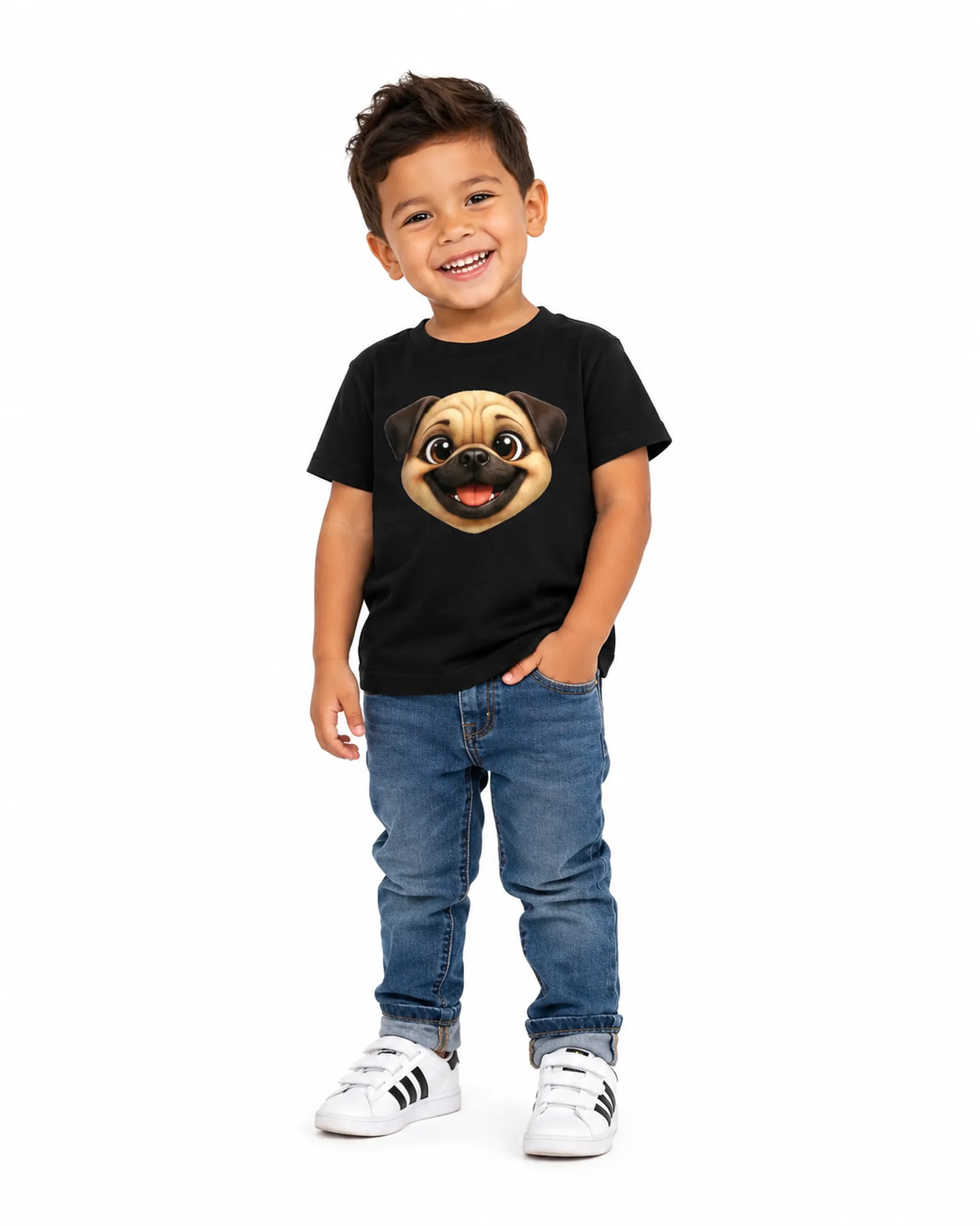 Young child wearing Little Hero kids apparel in a clean studio setting